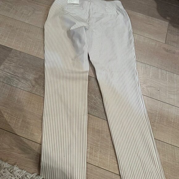 A NEW DAY WOMENS TAN WHITE STRIPE PANTS NEW SIZE 6 SIDE ZIP CLOSURE SKINNY ANKLE - Picture 11 of 13